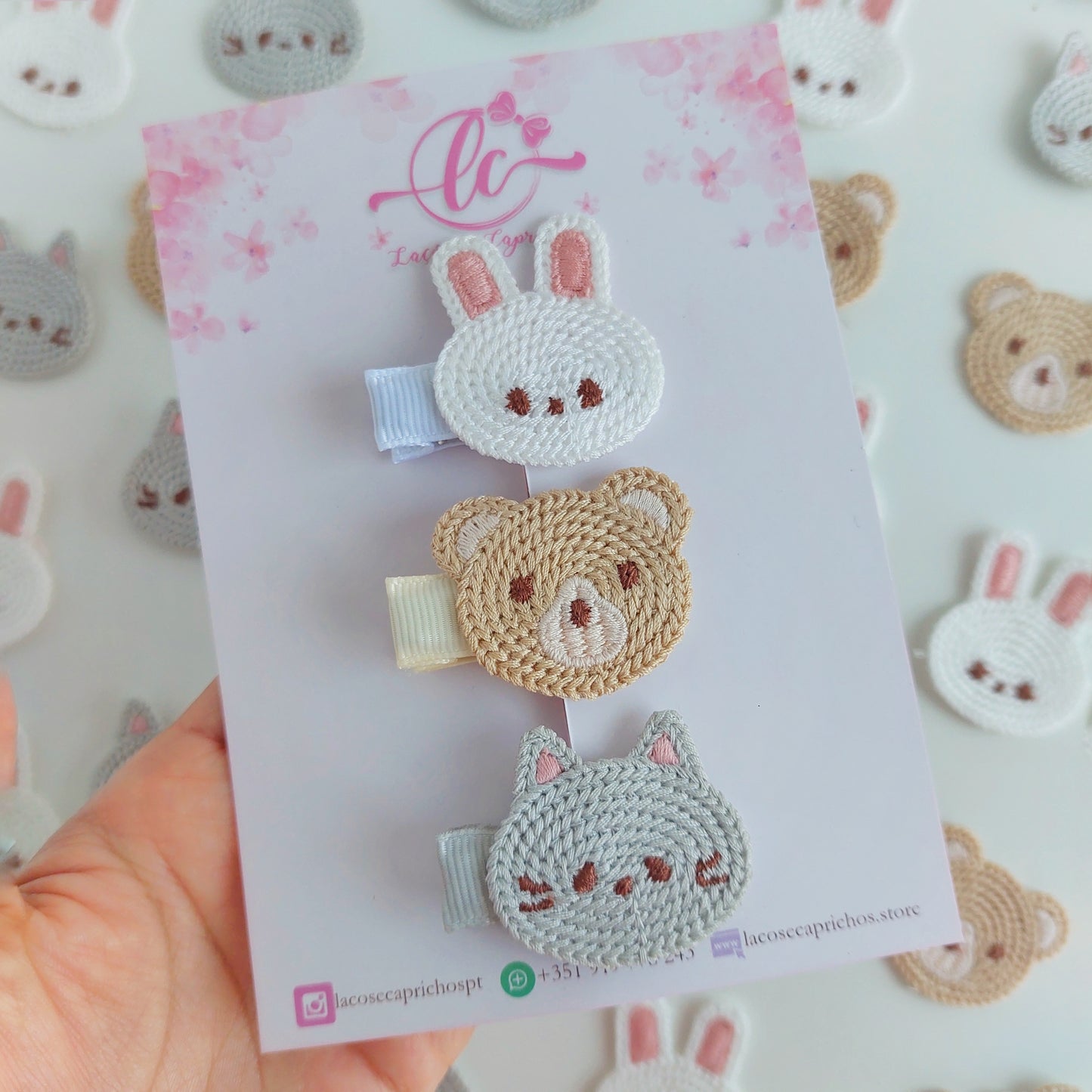 Kit 3 Hair Clips Pets