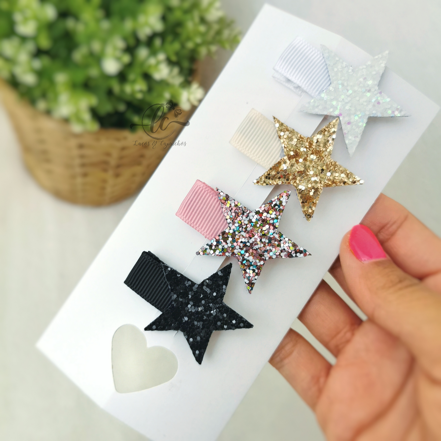 glitter hair clips