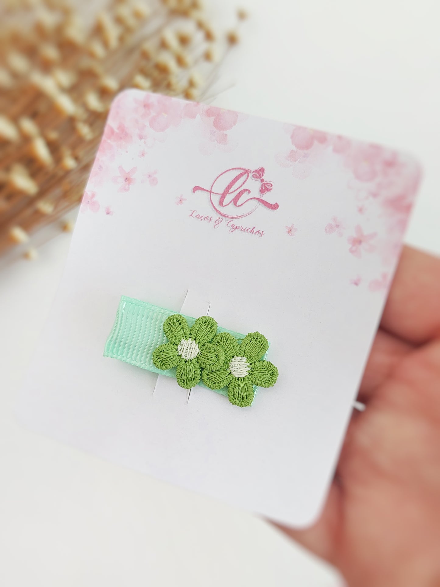 Ganchos Flores para Bebé Recém-Nascida – Hair Clips Pequenos e Antiderrapantes (4cm)
