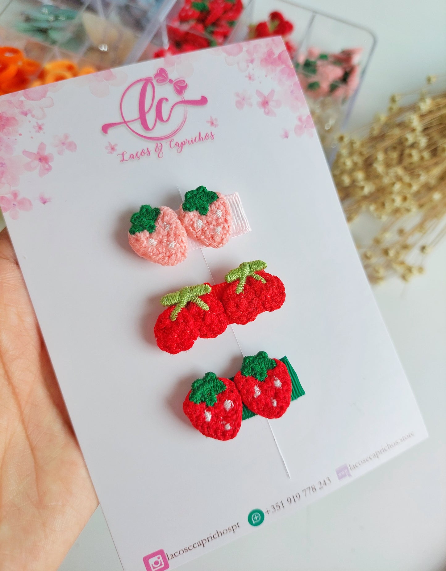 Ganchos Frutas para Bebé Recém-Nascida – Hair Clips Pequenos e Antiderrapantes (4cm)