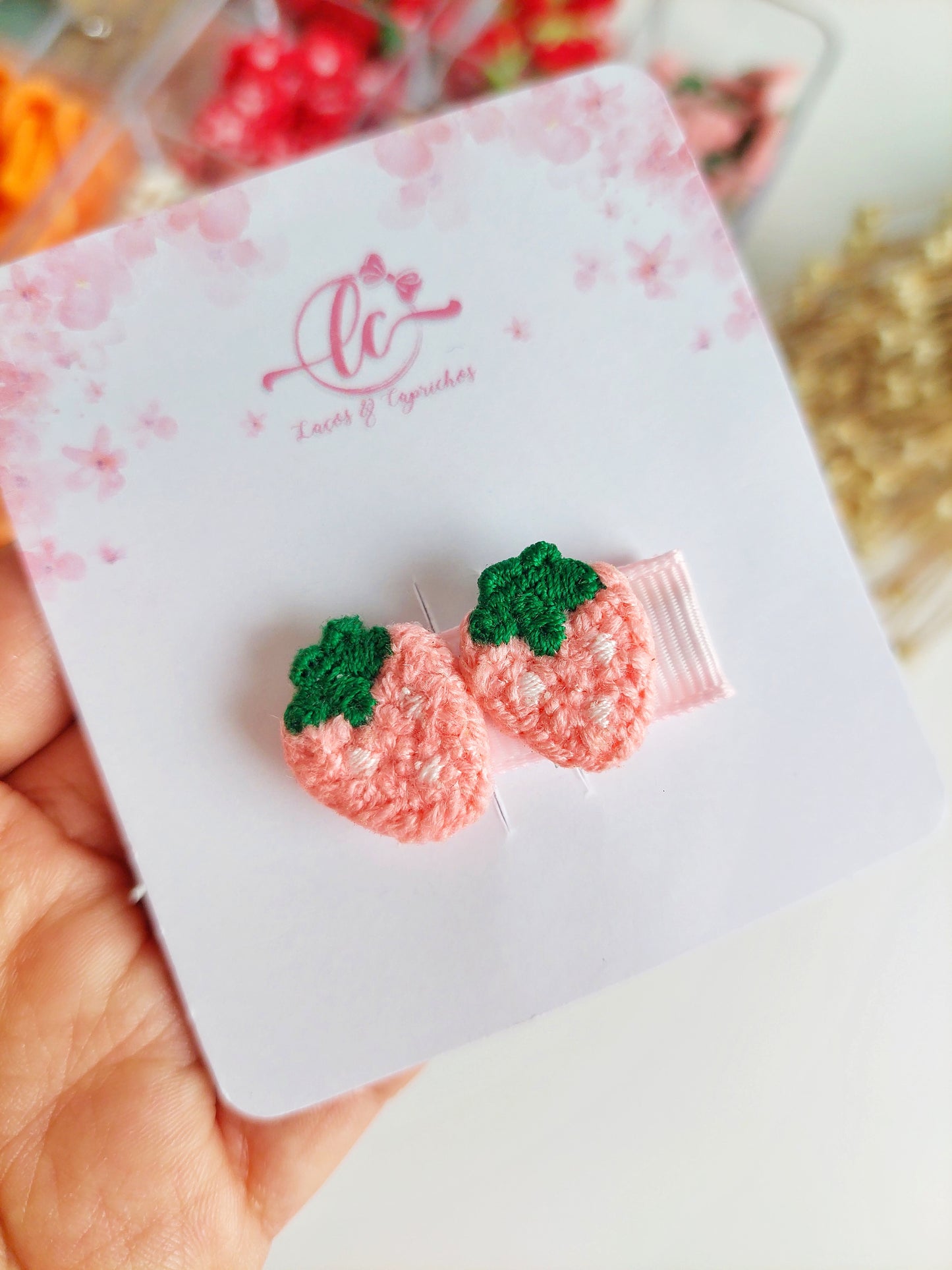 Ganchos Frutas para Bebé Recém-Nascida – Hair Clips Pequenos e Antiderrapantes (4cm)