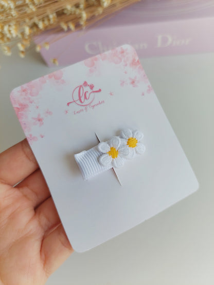 Ganchos Flores para Bebé Recém-Nascida – Hair Clips Pequenos e Antiderrapantes (4cm)