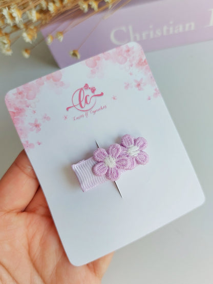 Ganchos Flores para Bebé Recém-Nascida – Hair Clips Pequenos e Antiderrapantes (4cm)