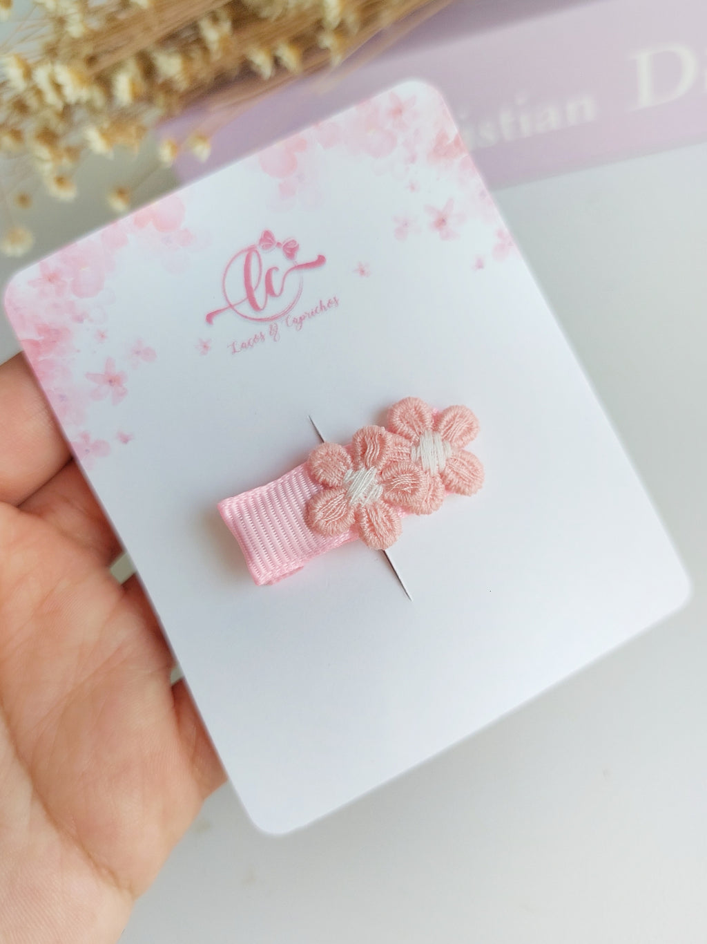 Fermagli per capelli a forma di fiore per neonati – Fermagli per capelli piccoli e antiscivolo (4 cm)