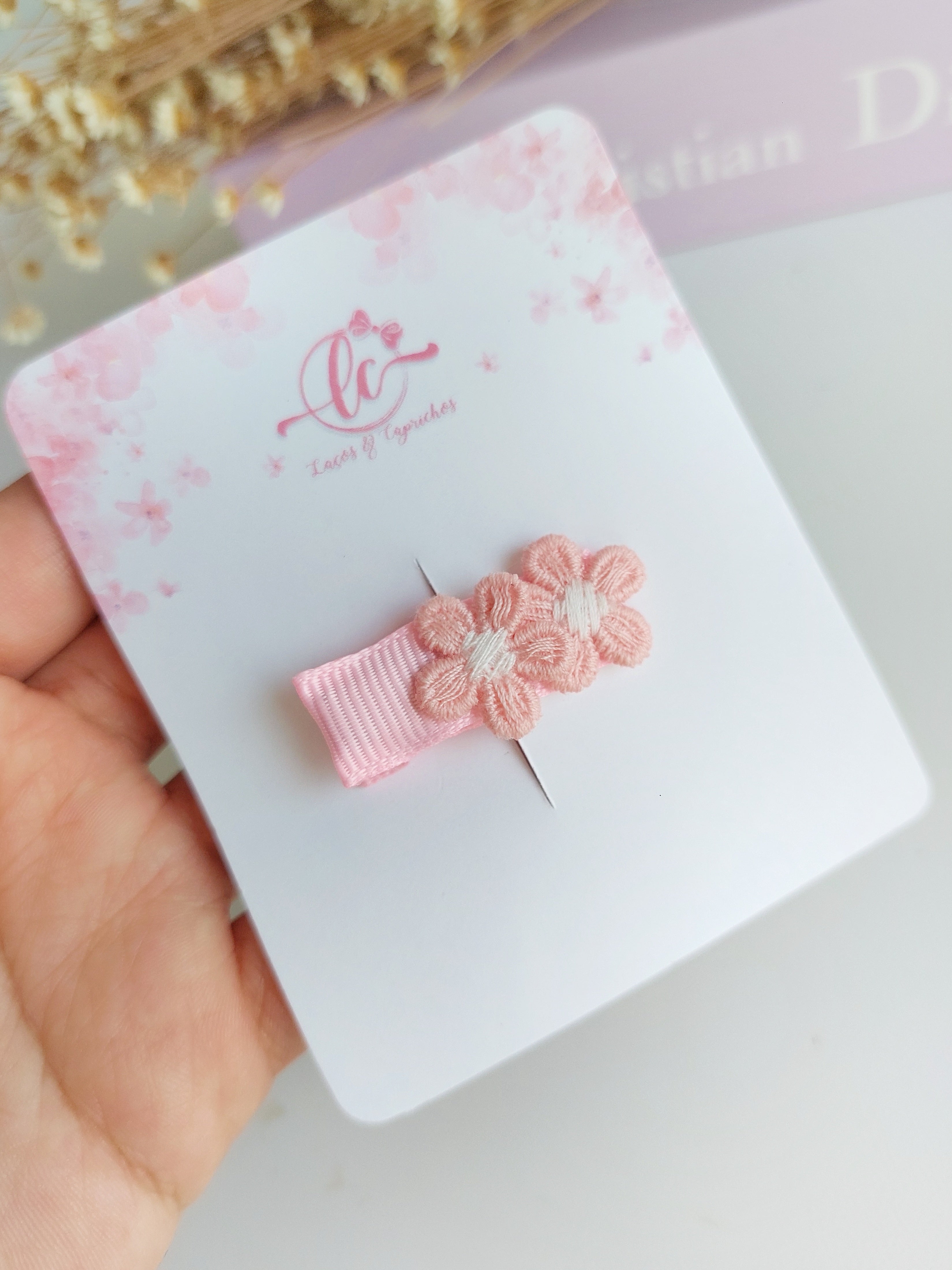 Fermagli per capelli a forma di fiore per neonati – Fermagli per capelli piccoli e antiscivolo (4 cm)