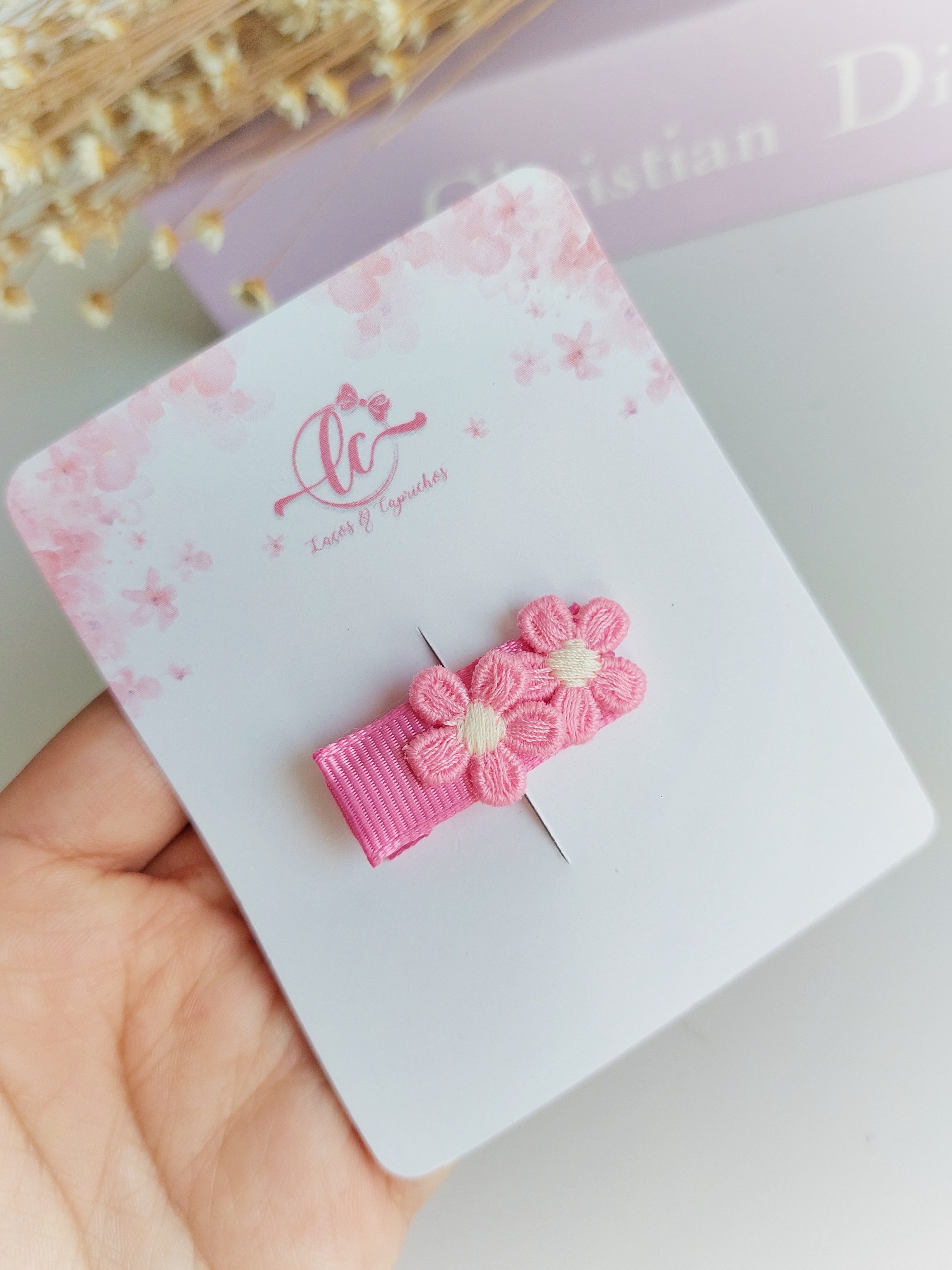 Fermagli per capelli a forma di fiore per neonati – Fermagli per capelli piccoli e antiscivolo (4 cm)