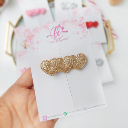 Hair Clip Coração Glitter