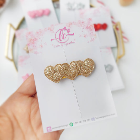 Hair Clip Coração Glitter