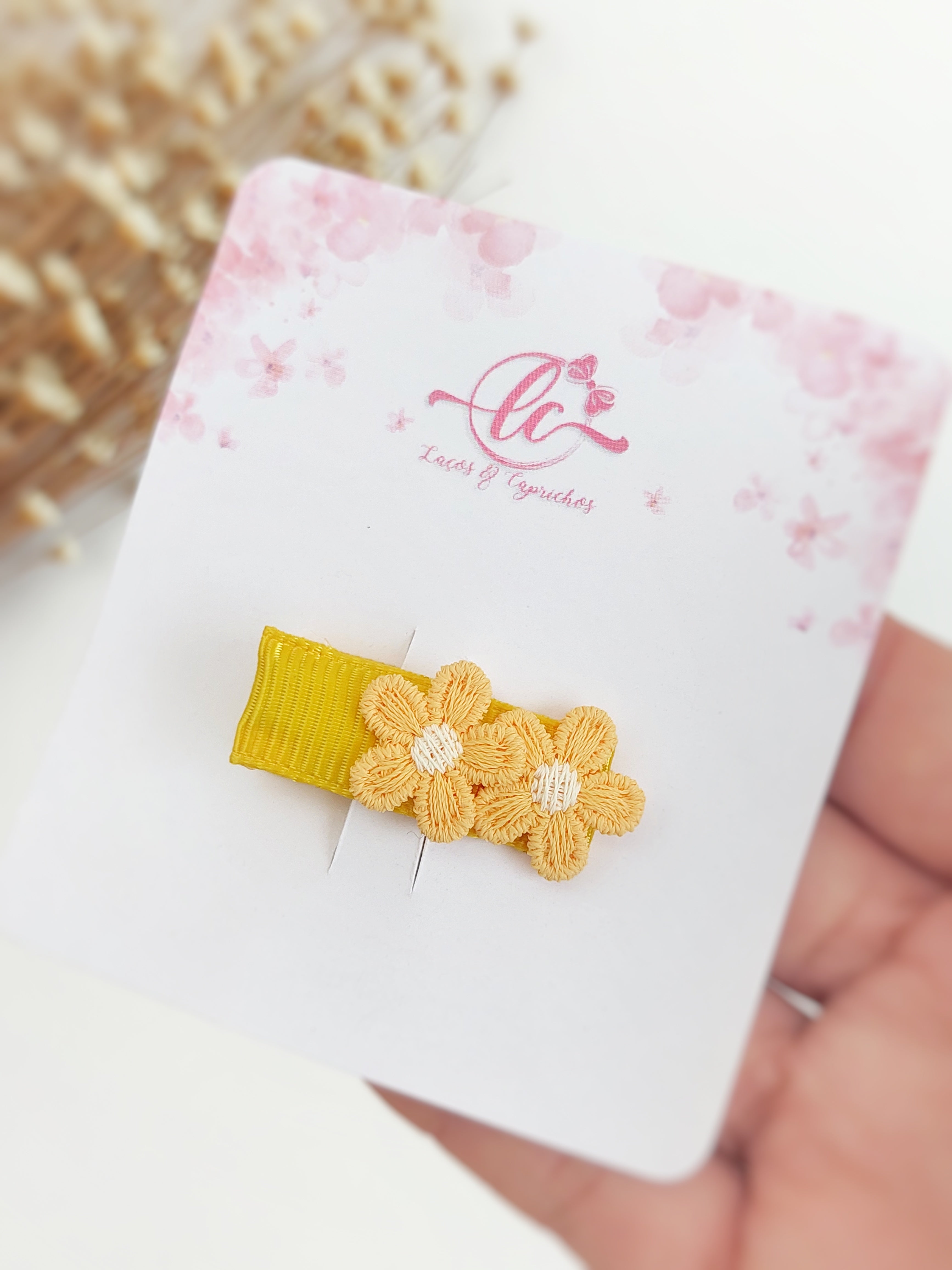 Flower Hair Clips for Newborn Babies – Small, Non-Slip Hair Clips (4cm)