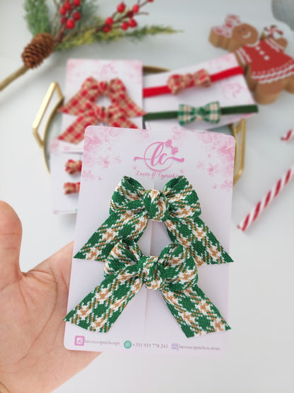 Laços Gravata com Pontas Xadrez – O Clássico do Natal com um Toque de Charme