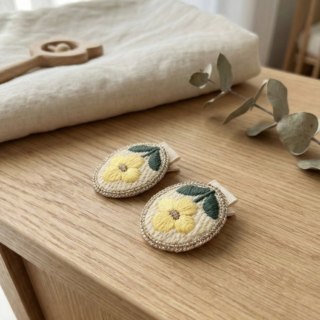 Fermaglio per capelli a forma di fiore all'uncinetto
