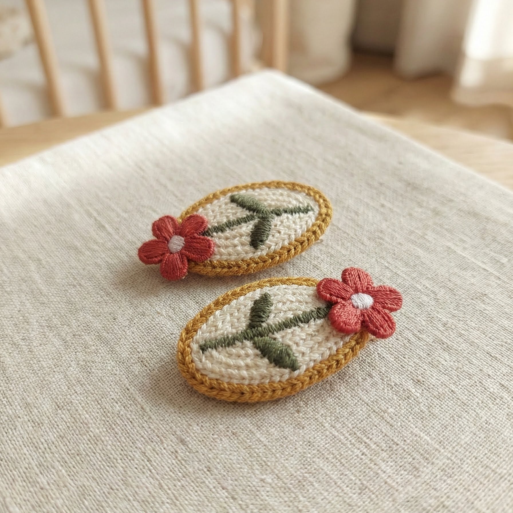 1 Hair Clip Flores Crochê