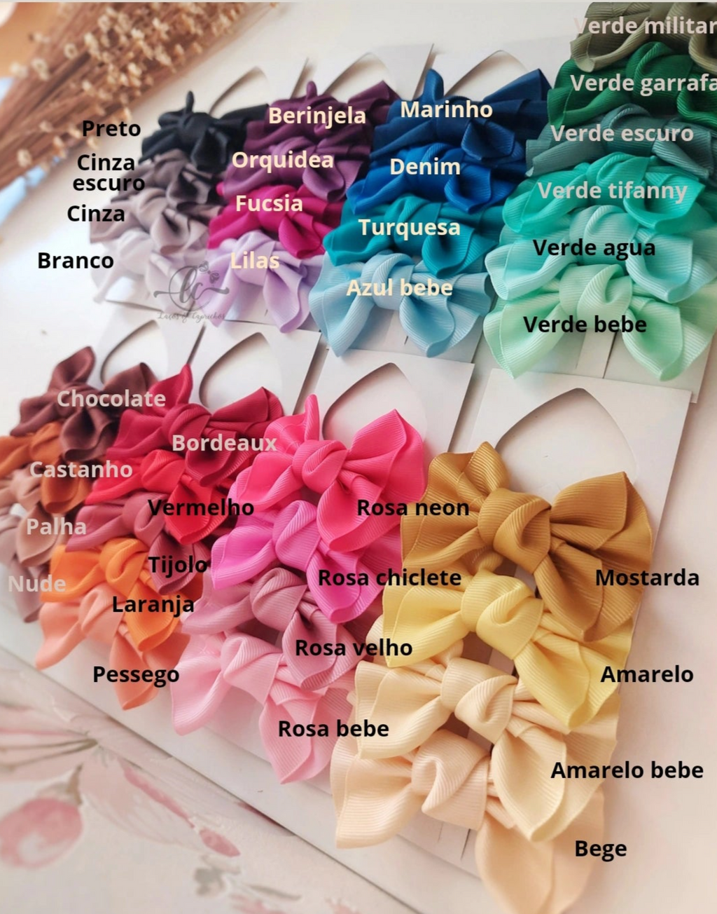 All colors ruffled L - 35 bows