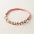 Diadema Flores verde e Rosa