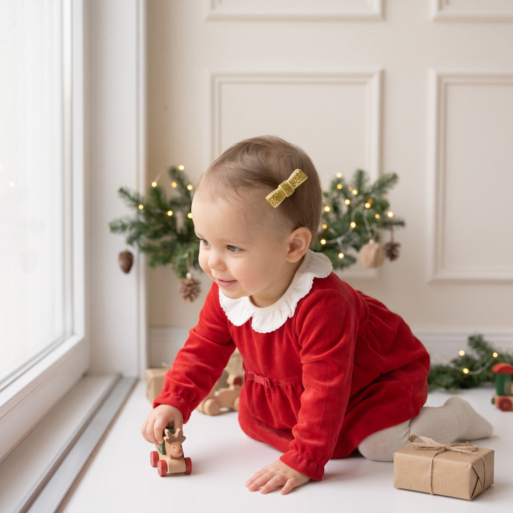 Christmas glitter hair clips