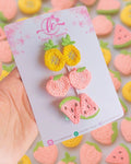 Summer Fruit Hair Clips for Newborn Baby – Small, Non-Slip Hair Clips (4cm)