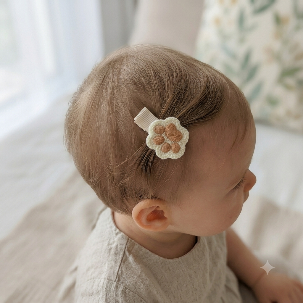 Embroidered Paw Hair Clip – 4 cm
