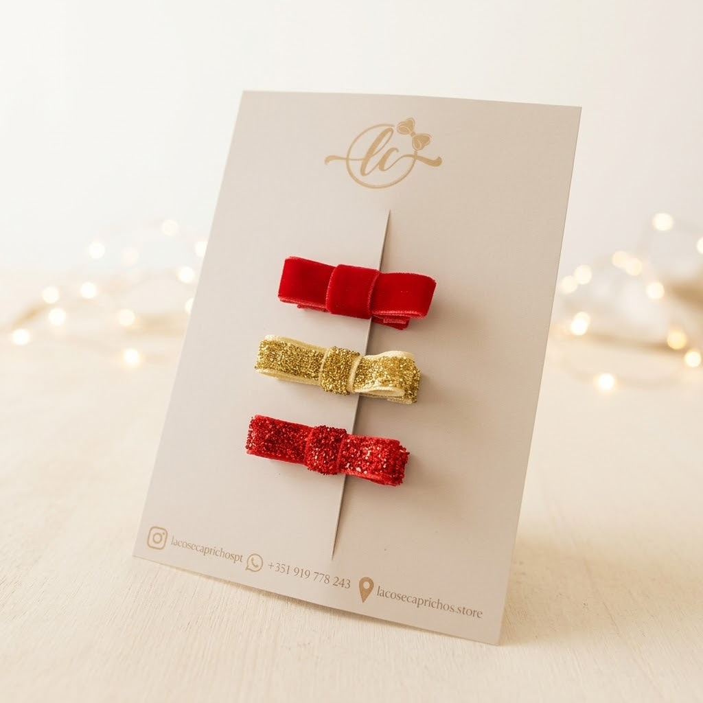 Christmas glitter hair clips